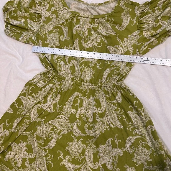 Daily Practice by Anthropologie Green Paisley Floral Cotton Blend Dress Size S - Picture 14 of 15